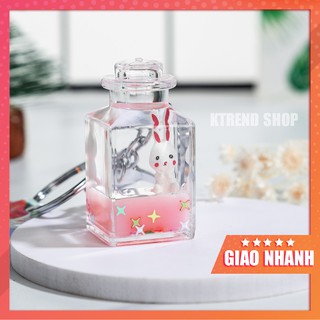 Móc Khóa Hình Chai Nước Có Con Vật Dễ Thương