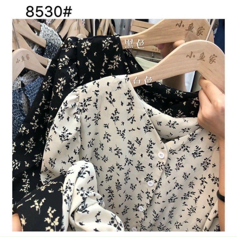 đầm vintage ulzzang : trắng - đen
