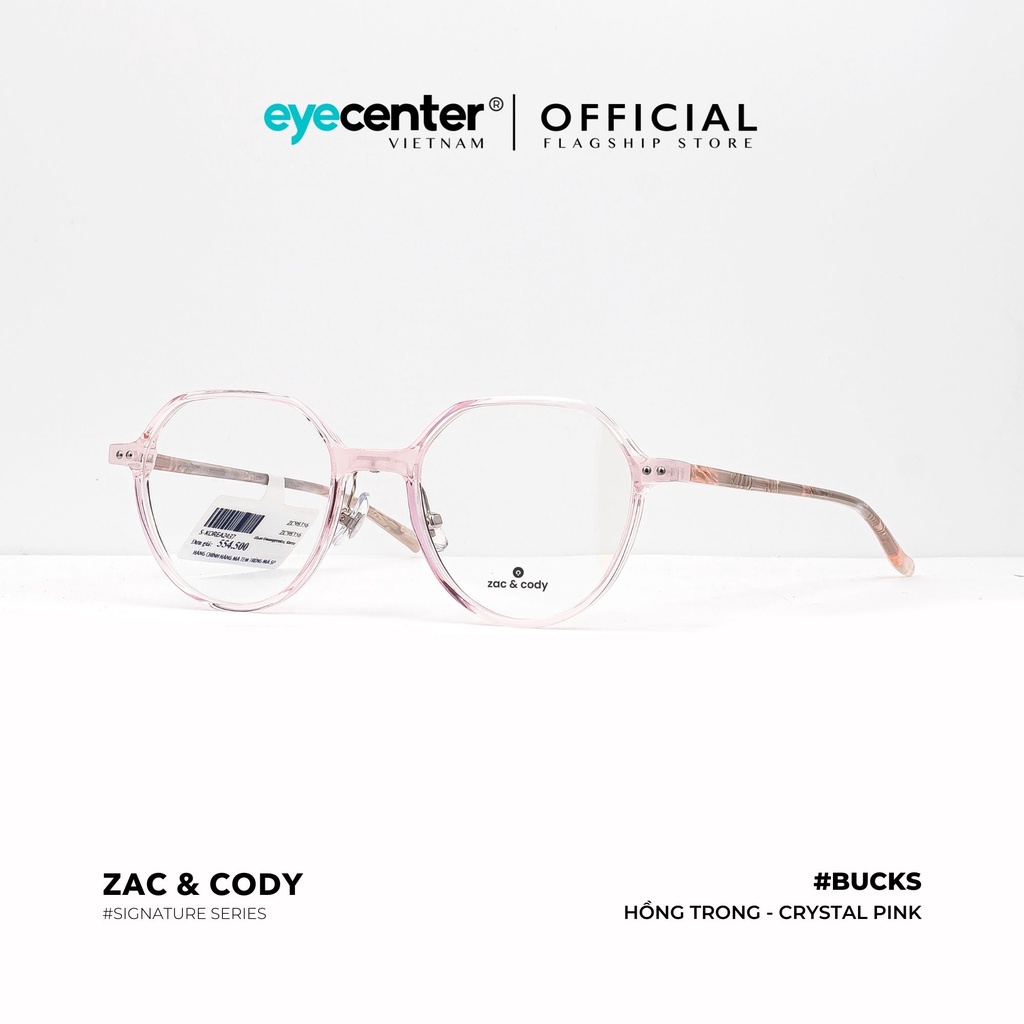 Gọng kính cận nam nữ BUCKS chính hãng ZAC &amp; CODY A49-S lõi thép chống gãy nhập khẩu by Eye Center Vietnam