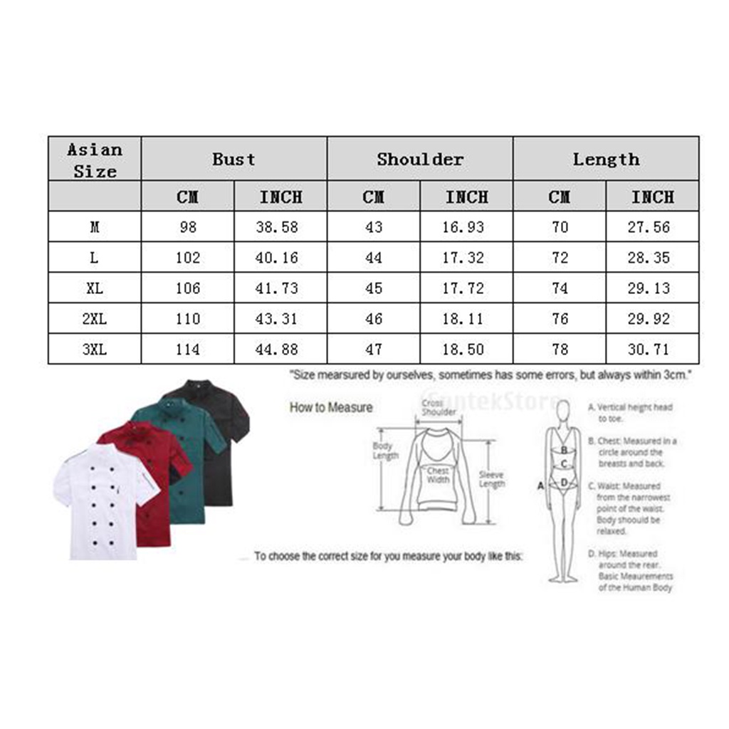 [Lovoski] Áo Đồng Phục Đầu Bếp Tay Ngắn Màu Trắng Mùa Hè Mới Cho Nam