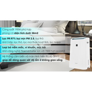 DW-E16FA-W [GIAN HÀNG UY TÍN] [HÀNG CHÍNH HÃNG] Máy lọc không khí Sharp DW-E16FA-W