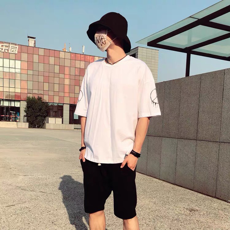 &lt;FREE SHIP&gt; Áo phông nam tay lỡ vải thun cotton co giãn chất mềm mịn y ảnh