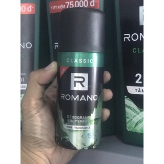 150 ml Xịt khử mùi toàn thân cho nam Romano Classic