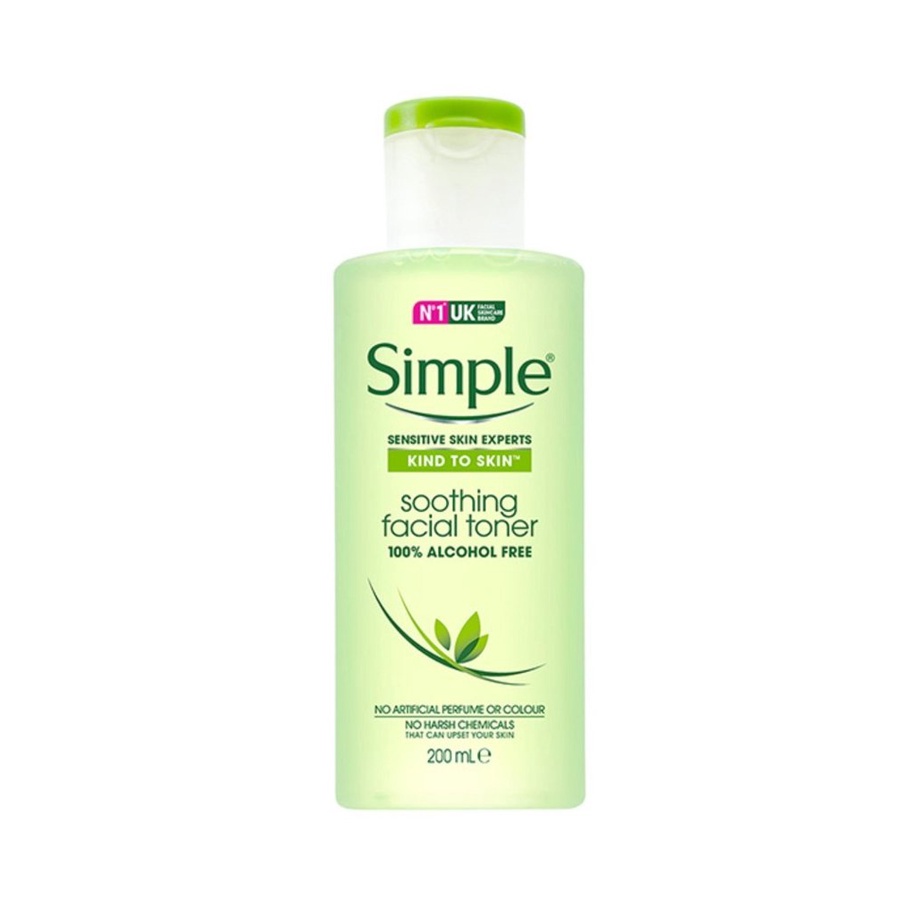 Nước hoa hồng Simple, Toner Simple Kind To Skin Soothing Facial 200ml Chính Hãng UK