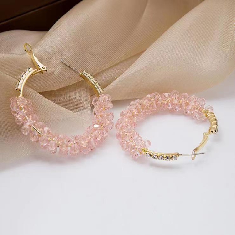 Bông Tai Mạ Bạc 925 Hình Chữ C Đính Pha Lê Phong Cách Nhật Hàn Cổ Điển Thời Trang Cho Nữ