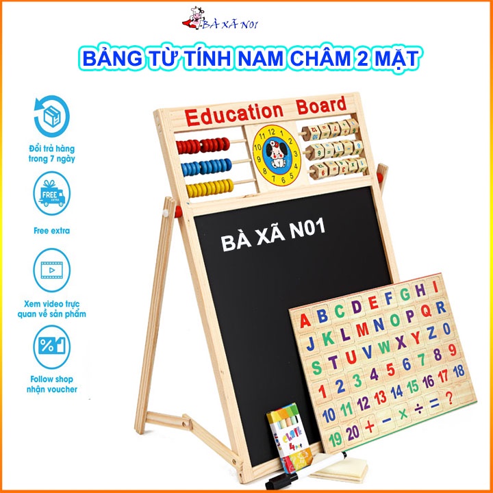 Bảng từ tính nam châm hai mặt kèm bộ chữ số