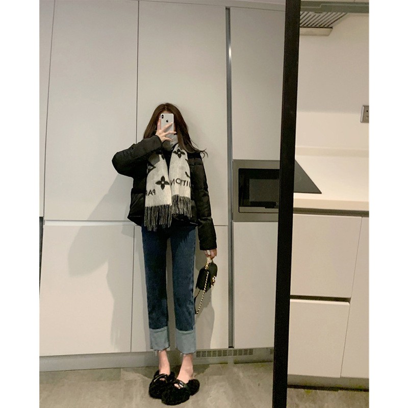 Áo Khoác Phao Mỏng Giả Lông Vịt Trắng Phong Cách Retro | BigBuy360 - bigbuy360.vn