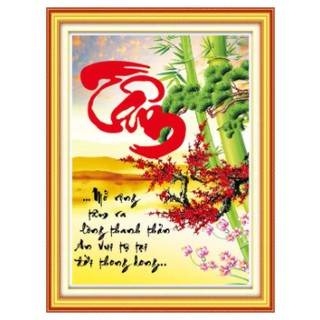 Tranh Đính Đá ABC 3D  Mở Rộng Tâm Ra Lòng Thanh Thản, An Vui Tự Tại Đời Thong Dong VS079 (KHÁCH TỰ ĐÍNH) KT:50X68CM
