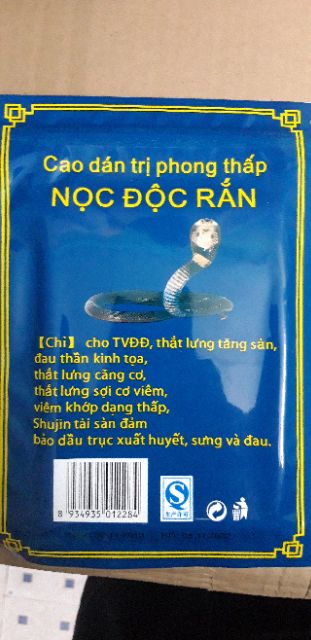 Cao dán trị phong thấp Nọc Độc Rắn