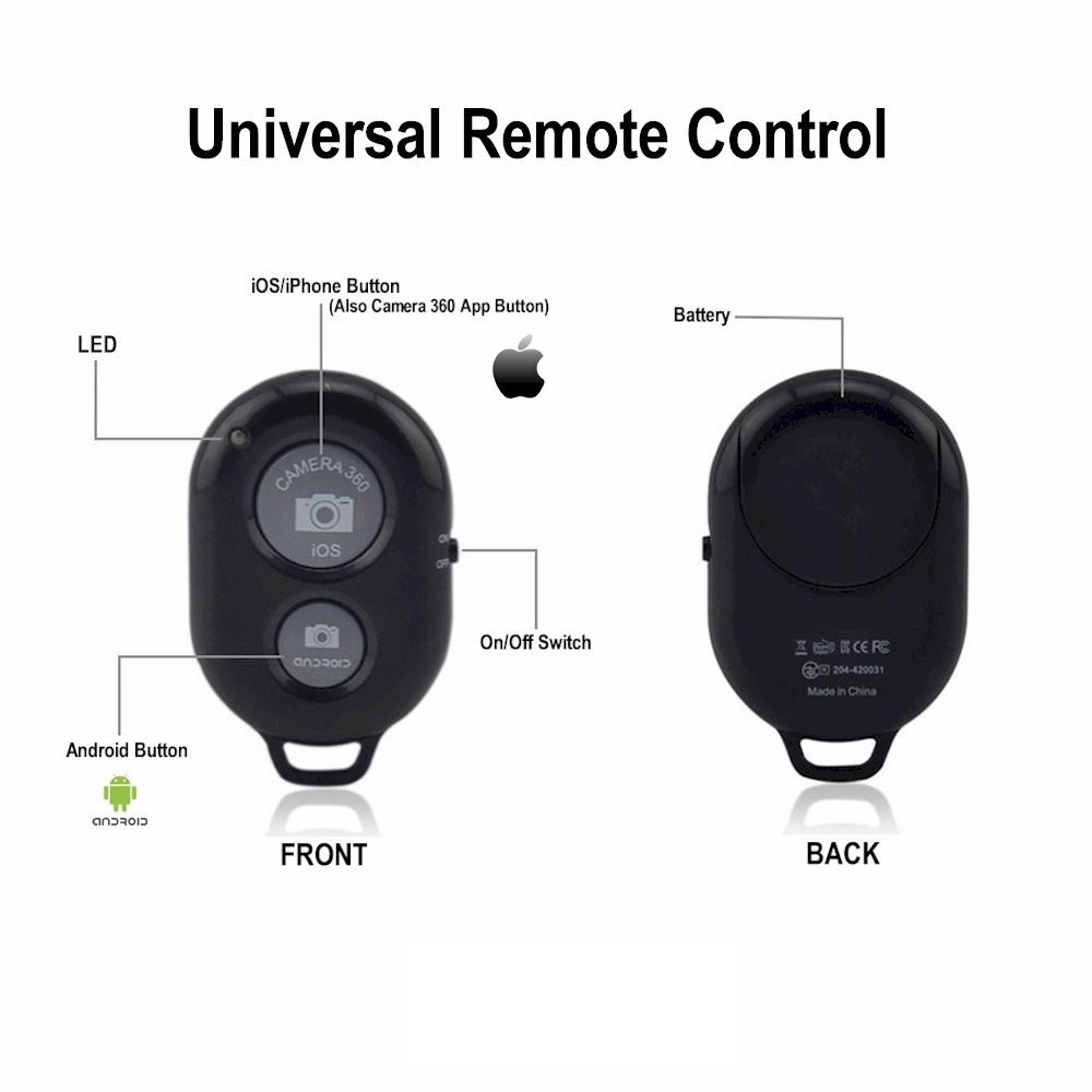 Remote Bluetooth Shutter điều khiển chụp ảnh cho điện thoại IOS và Android hẹn giờ và tự động chụp