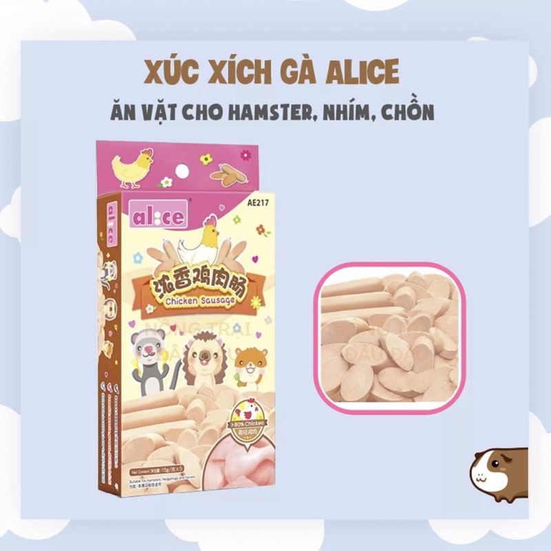 Xúc Xích Gà ALICE cho Hamster | Thú Nhỏ (5 Cây)