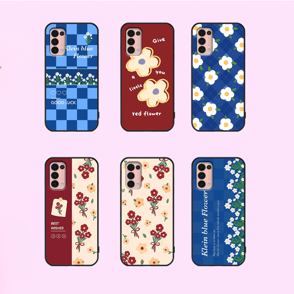 Ốp Oppo Reno 5 4G / Reno 5 5G in hình hoa cỏ nhẹ nhàng,họa tiết caro xinh xắn.ốp lưng chống sốc