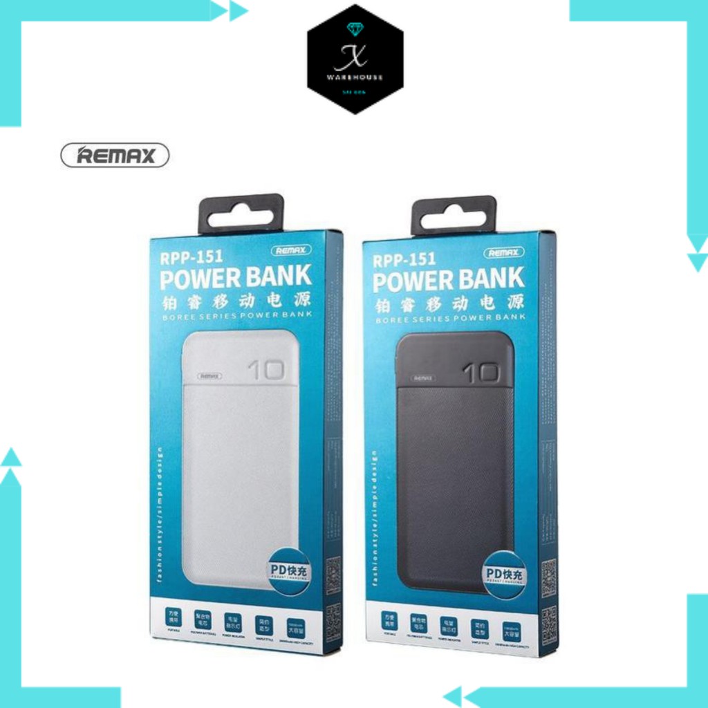 Pin dự phòng sạc nhanh QC3.0 REMAX RPP151 10.000mah chính hãng