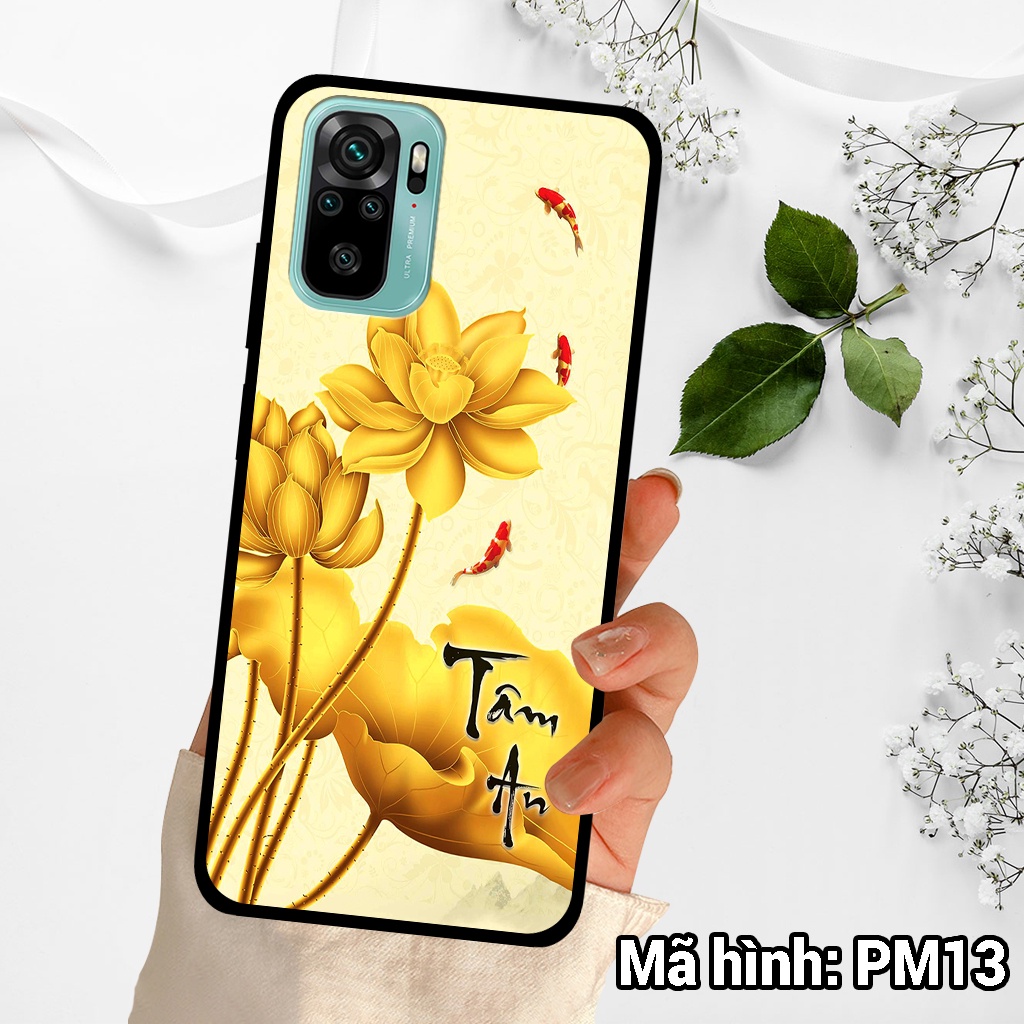 Ốp điện thoại XIAOMI REDMI NOTE 10/10 PRO in hình hoa sen,cá chép phong thủy – lưng kính tráng gương viền dẻo