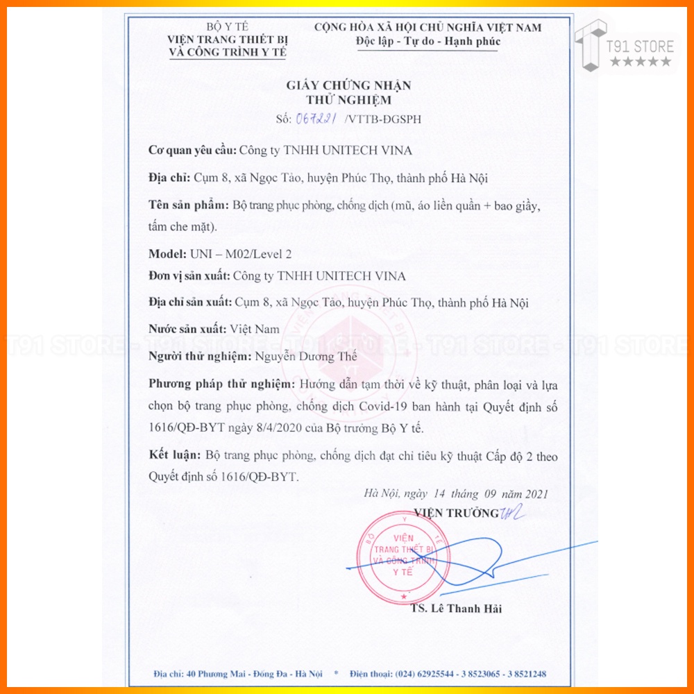 Bộ phòng dịch level 2 vải SMS FREESHIP Bộ phòng dịch cấp độ 2 - có giấy chứng nhận đầy đủ - hàng công ty - Uni-M02