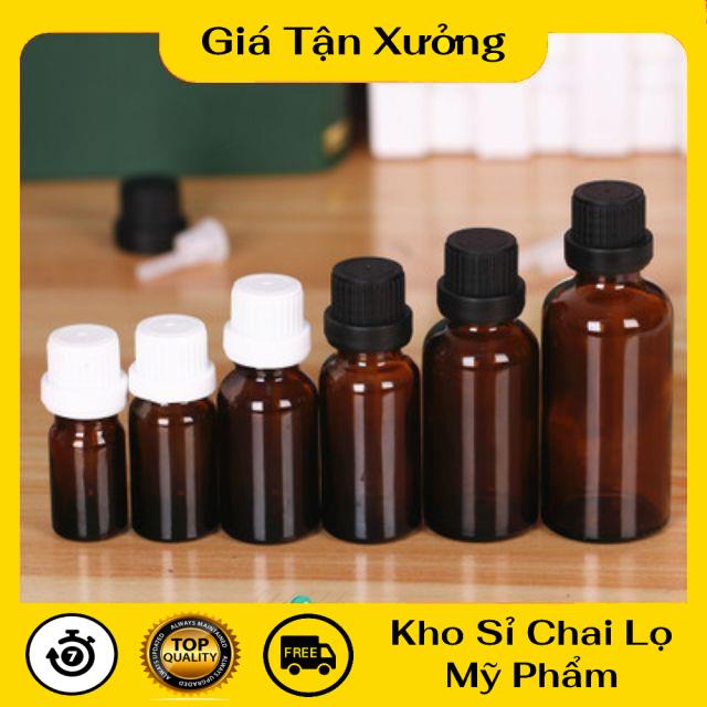 Lọ Chiết Serum ❤ TRÙM SỈ ❤ [5ml,10ml] Lọ chiết tinh dầu thủy tinh nắp đen , lọ tinh dầu , phụ kiện du lịch