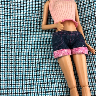 V6B-Vải caro mảnh nhỏ may quần áo búp bê