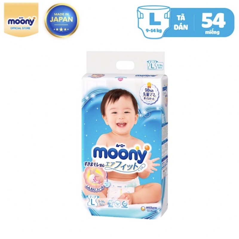 Tã dán Moony size L 54 miếng/gói