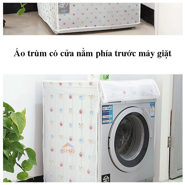 {SUSAM ST} ÁO TRÙM MÁY GIẶT HOA LÁ HOÀNG GIA CAO CẤP, PHÂN LOẠI CỬA TRÊN VÀ CỬA TRƯỚC, KÍCH THƯỚC 56X60X83 CM