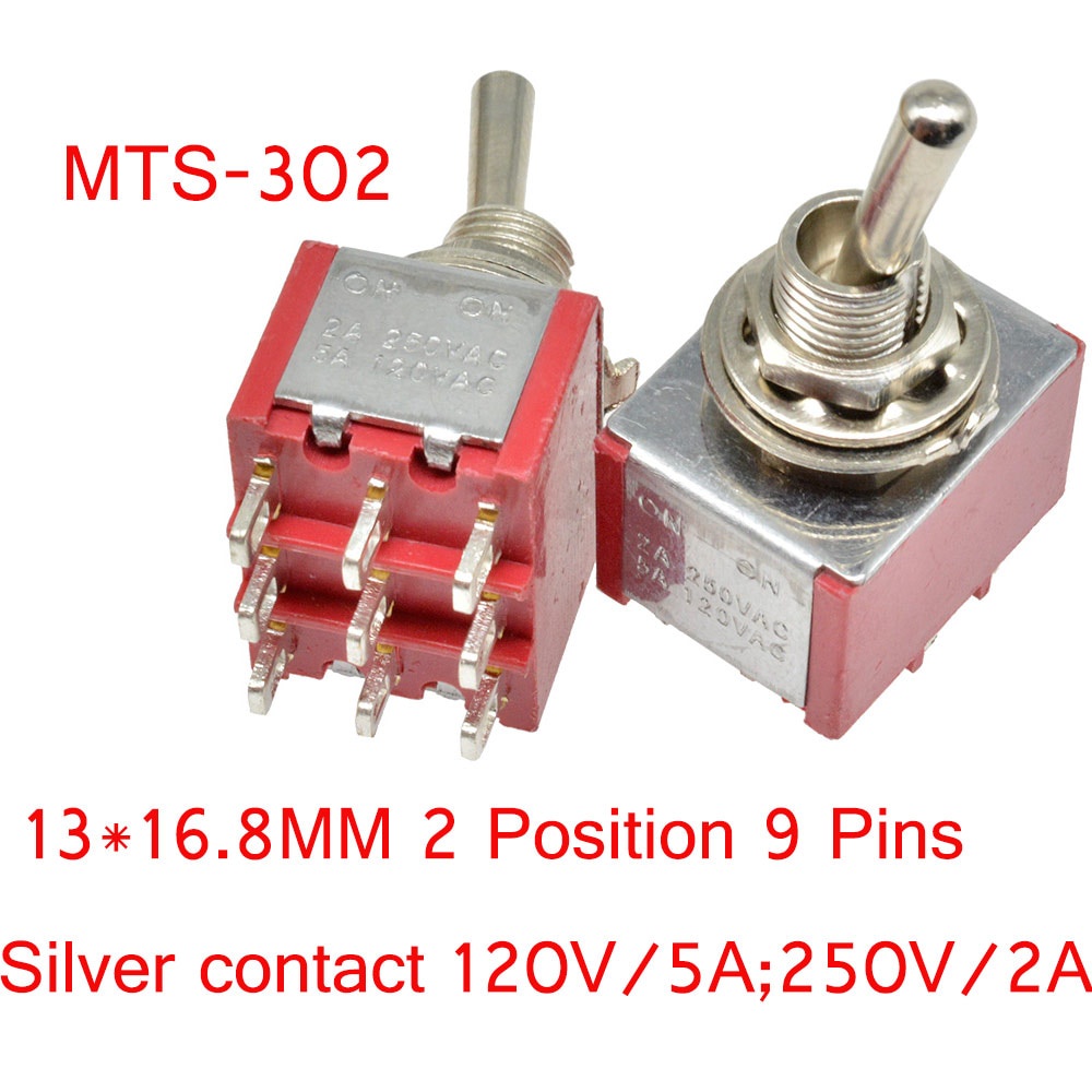 Công Tắc Chuyển Đổi Tự Động Mts-302 / 303 / 402 / 403 / 123 / 223 Spdt Dpdt Mts302 On Off-On On 120vac 125 2a