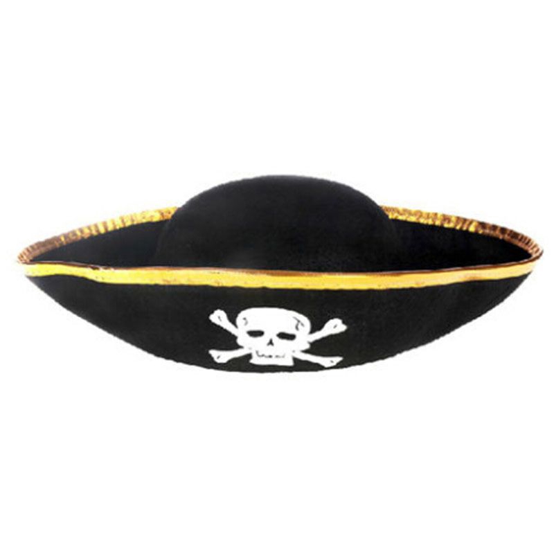 Tri Corner Pirate Hat Three Cornered Buccaneer Costume Accessory Hat