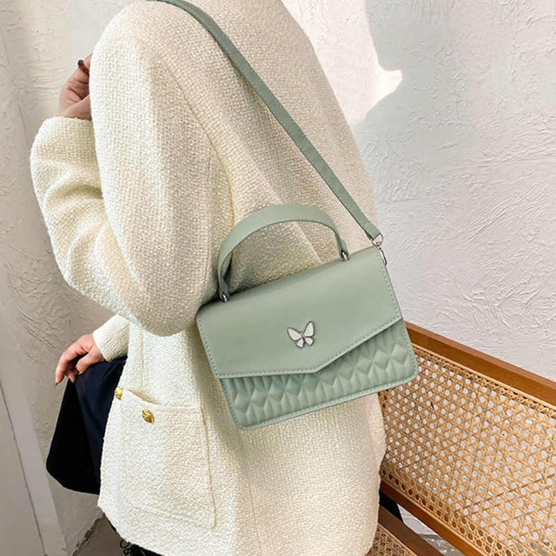 Túi Da PU Đeo Chéo Họa Tiết Kẻ Sọc Phong Cách Vintage