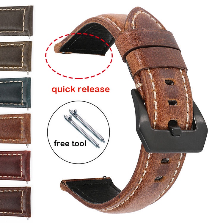 PANERAI Dây Đeo Đồng Hồ Bằng Da Bò 18mm 20mm 22mm 24mm 26mm Phong Cách Vintage