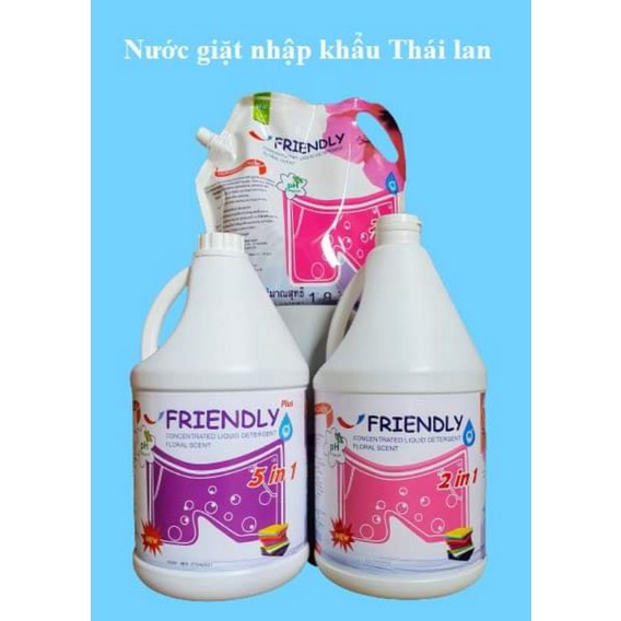 Nước giặt xả friendly Plus 5in1 Nhập khẩu Thái Lan