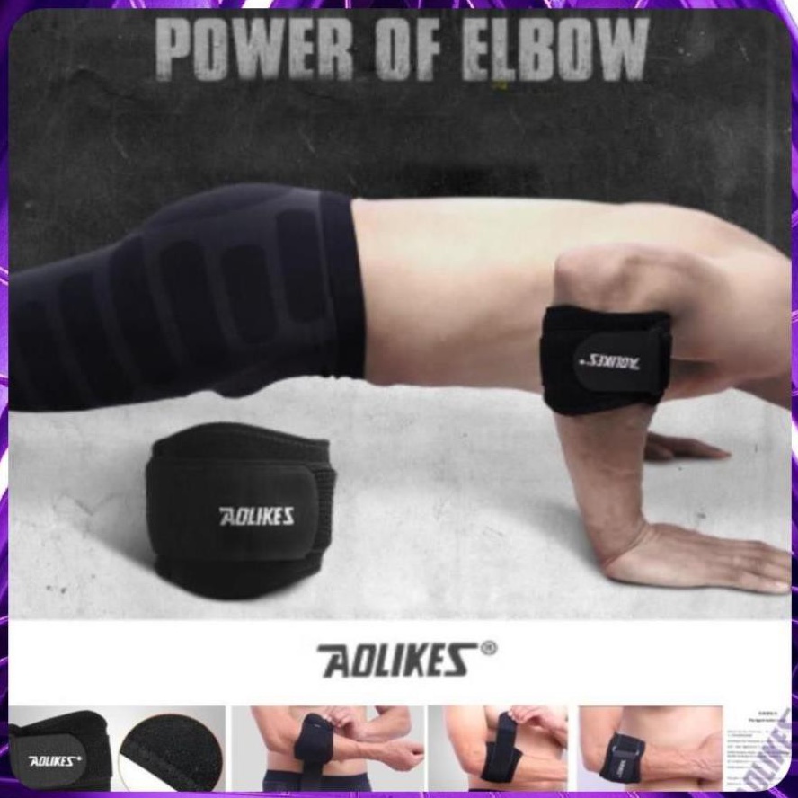 Đai khuỷu tay Aolikes al 7947 băng quấn bảo vệ bắp cánh tay bó ống thể thao gym yoga bóng bàn rổ tennis cầu lông