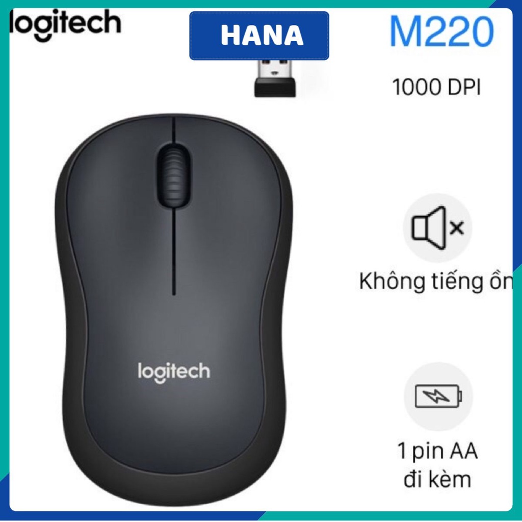 Chuột không dây Logiteche - arigato M220- chuột usb, Tiếng động siêu nhỏ, thanh lịch, cute HANA668