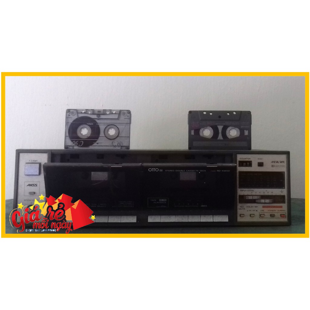 Đầu deck cassette Otto RD-KW50 - Đầu câm 2 băng stereo double cassette nội địa Nhật