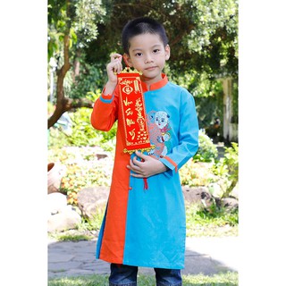 Rập áo dài bé trai 1-8T