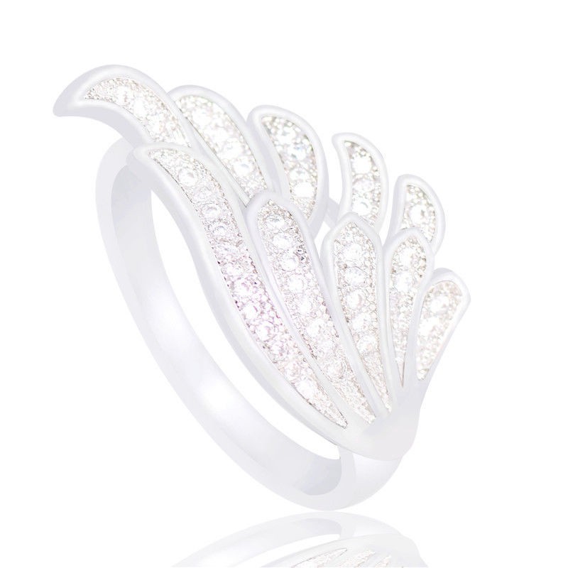 Nhẫn Bạc 925 Hình Đôi Cánh Đính Đá Thời Trang Cho Nữ