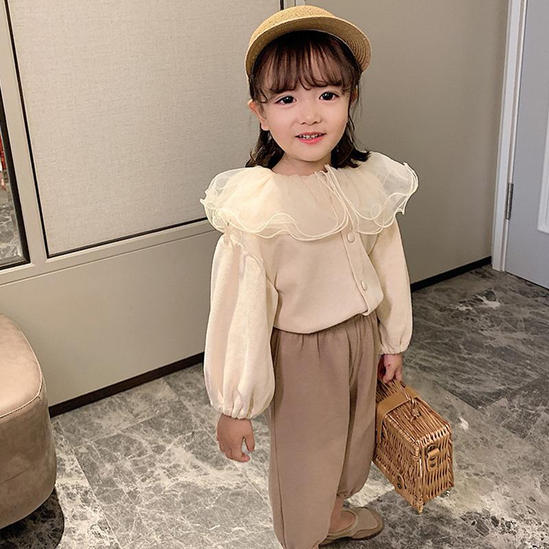 Áo Khoác Tay Dài Đa Năng Viền Lưới Ren Thời Trang Cho Bé Gái