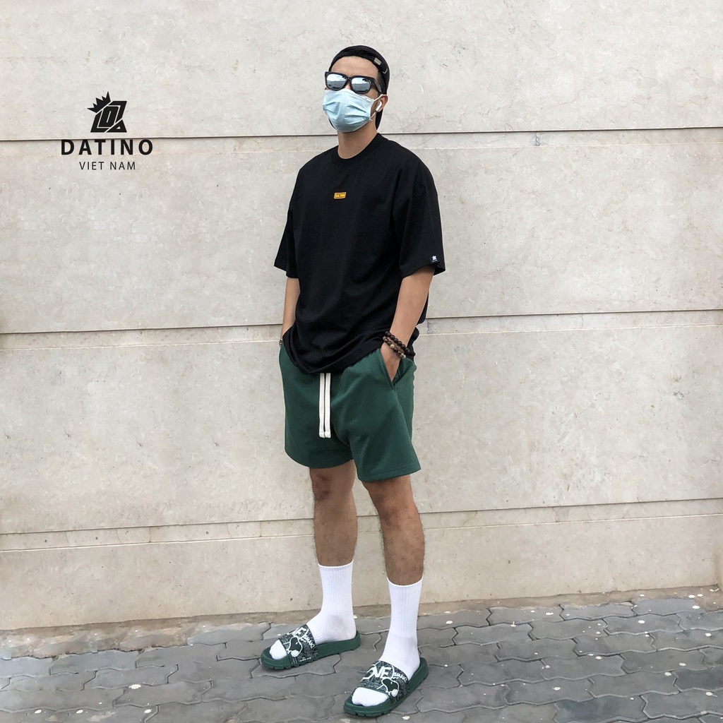 Áo thun tay lỡ Signature in nổi DATINO form Oversize 100% cotton 2 chiều, bo cổ ôm tay lỡ