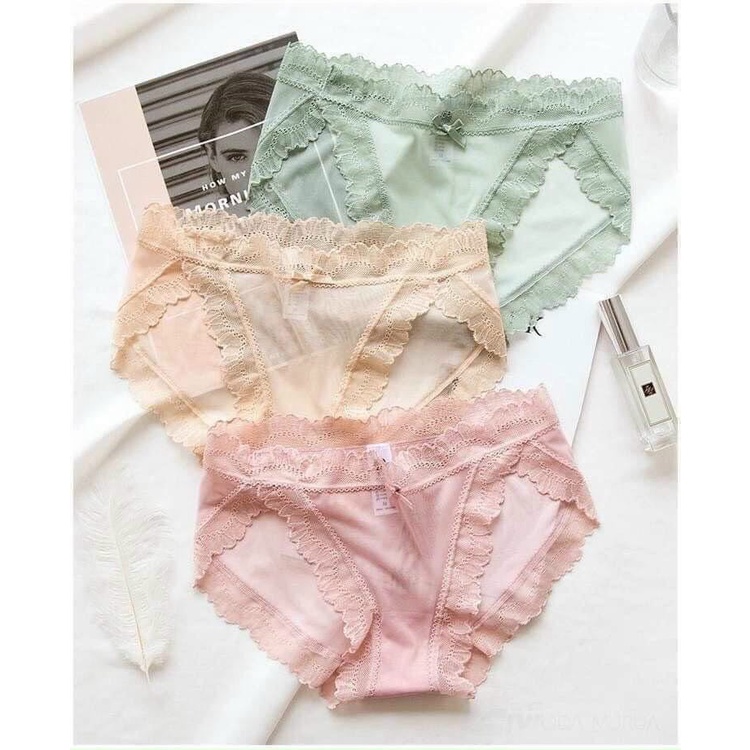 Quần lót ren kháng khuẩn freesize quần chip ren tơ siêu mỏng SexyLady 6808