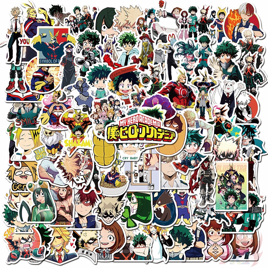 100Pcs/Set ❉ My Hero Academia Series C Stickers ❉ Midoriya Izuku Bakugou Katsuki Todoroki Shoto Anime Cartoon DIY Fashion Mixed Doodle Decals Stickers