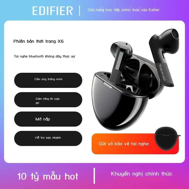 Tai nghe bluetooth không dây Edifier x6 in-ear nam nữ doanh nhân chống rơi Apple Huawei Xiaomi vivo p