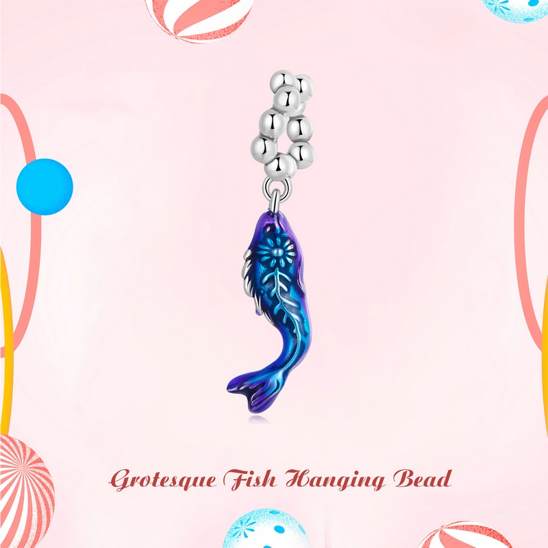 BAMOER Mặt Vòng cổ Bạc 925 Hình Hoa / Ong / Mèo / Cá Độc Đáo Thời Trang DIY