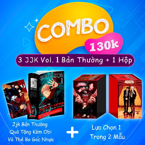 Chú Thuật Hồi Chiến VOL.1 Tặng thẻ Obi, Thẻ bo góc nhựa_Combo 3 cuốn