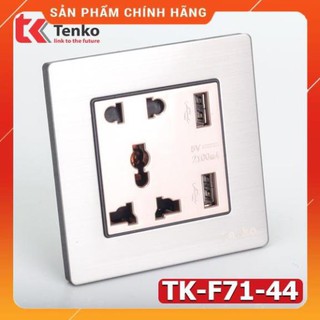 [ Chính Hãng ] Ổ Cắm Điện Đa Năng + 2 Cổng USB Âm Tường Chuẩn Vuông Tích Hợp USB TK-F71-B-44 Cao Cấp