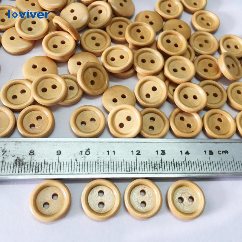 Set 100 Nút Gỗ 2 Lỗ In Chữ Loviver Phong Cách Vintage Thích Hợp Cho May Giày Thẻ
