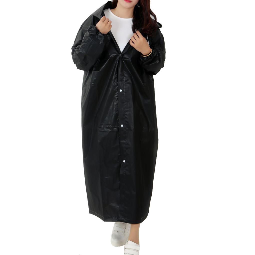 1 Áo Mưa EVA Dày Có Mũ Trùm Màu Đen Chống Thấm Nước Kích Thước 145*68CM Cho Nam Và Nữ