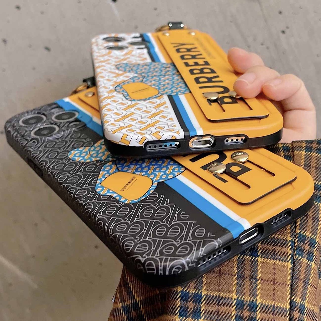 Ốp Điện Thoại In Hình Gấu Dễ Thương Có Dây Đeo Cổ Tay Chống Rơi Cho iPhone 14 13pro max 12pro 11promax 11