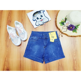 Quần Short Jean Nữ Hàng Co Giãn Lưng Cao Tôn Dáng