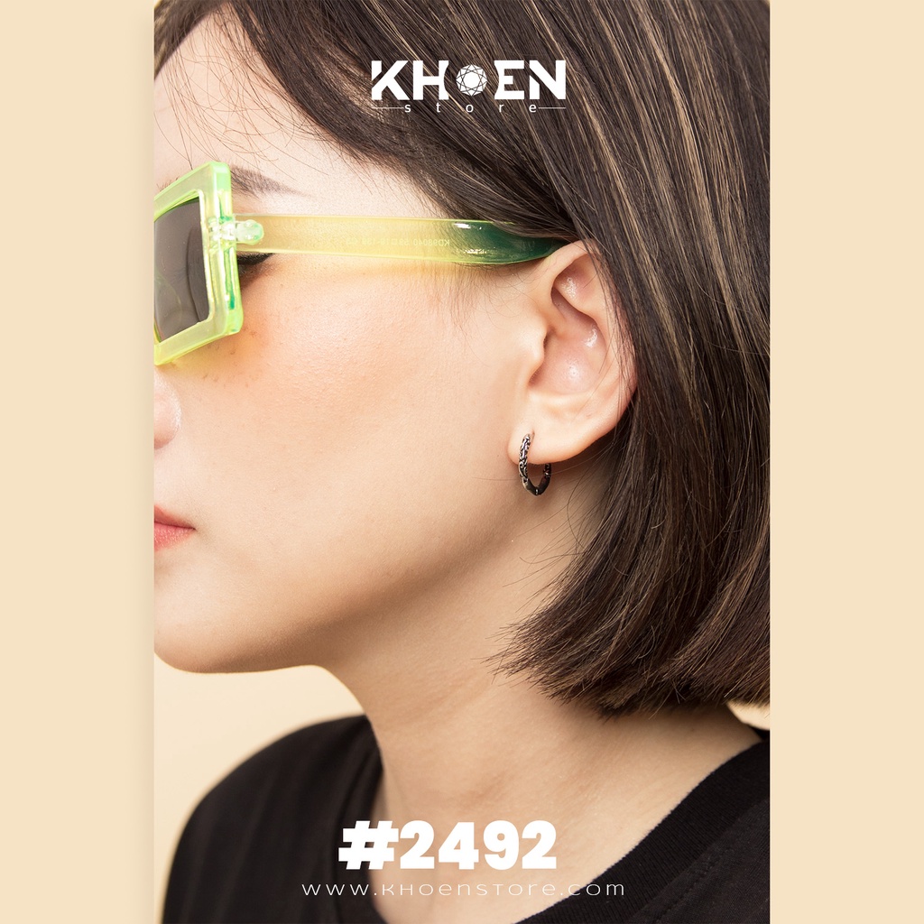 Khuyên tròn hoa văn trơn - Thép không gỉ - Khoen Store