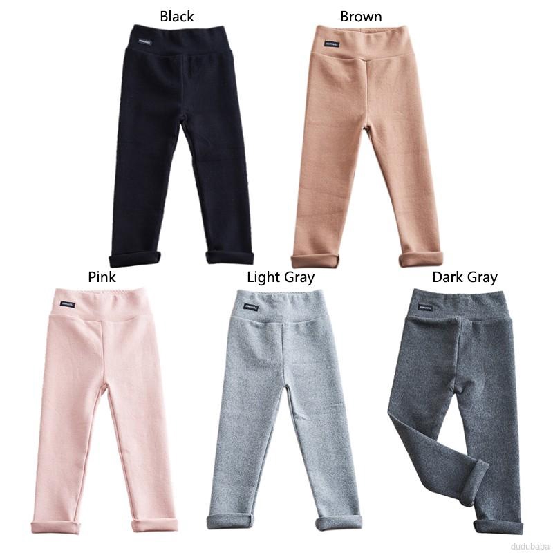 Quần ôm sát vải cotton màu trơn lưng thun co giãn thời trang mùa thu cho bé gái 1-8 tuổi