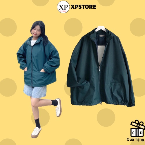 XPstore Áo Khoác Dù Nón Rời thêu Tem Nón unisex (Ảnh thật)