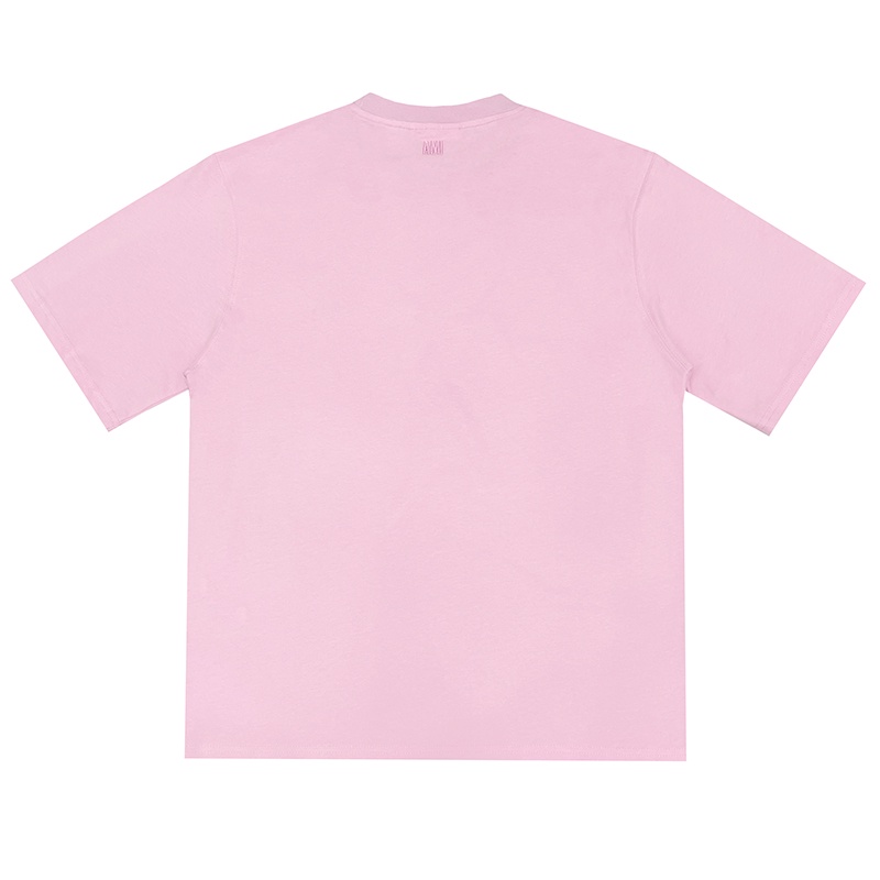 Áo Thun Cotton 240g Tay Ngắn Thêu Hình Trái Tim Thời Trang