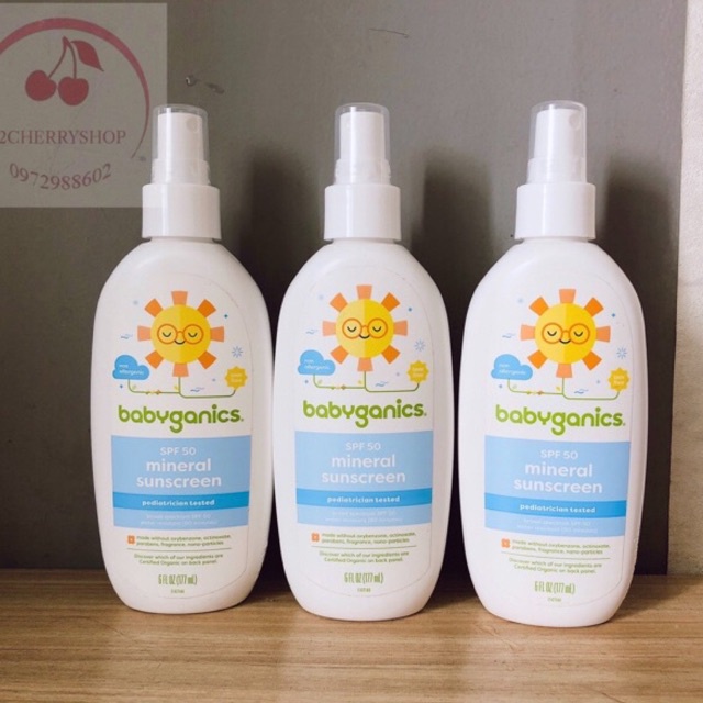 Xịt chống nắng Babyganics Baby Sunscreen Spray SPF 50+